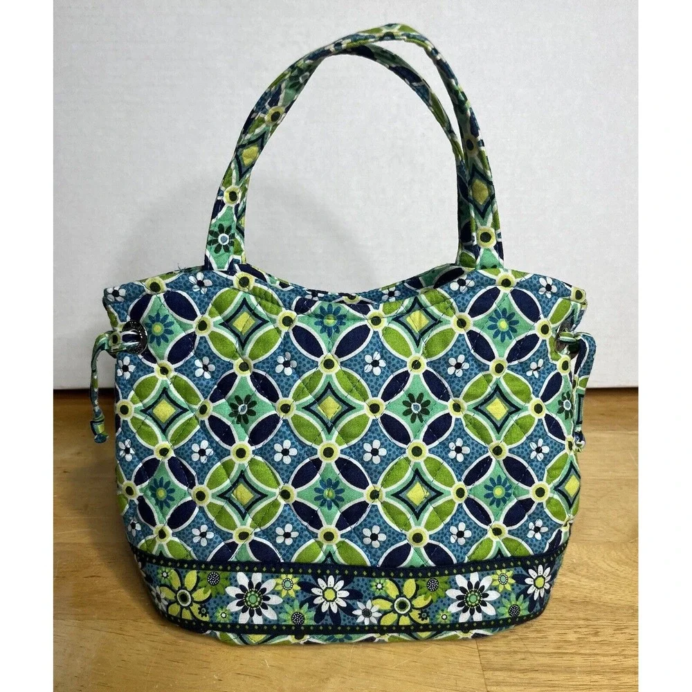 Vera Bradley Daisy Small Handbag Purse Blue Green